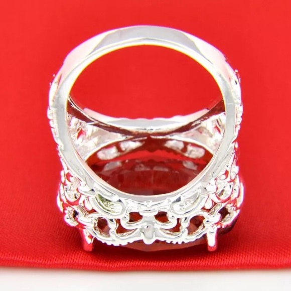 Huge Oval Honey Brazil Citrin Silver - Picture 3 of 8